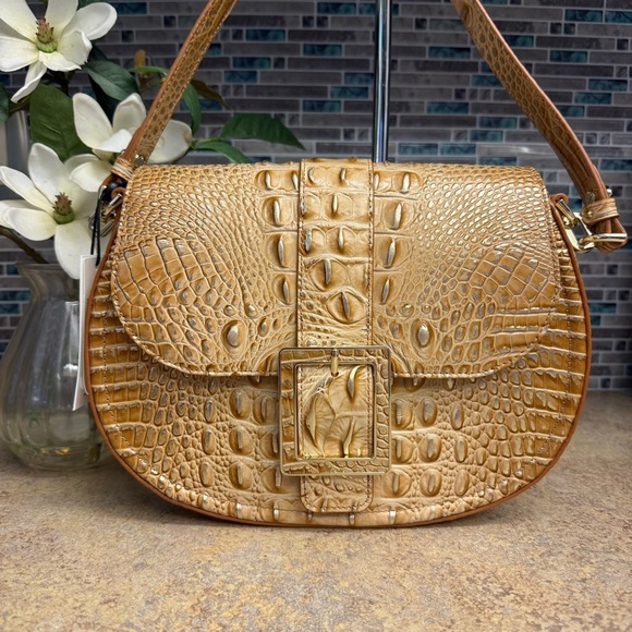 NWT Brahmin Cynthia Honey Brown gold purse - Picture 2 of 8
